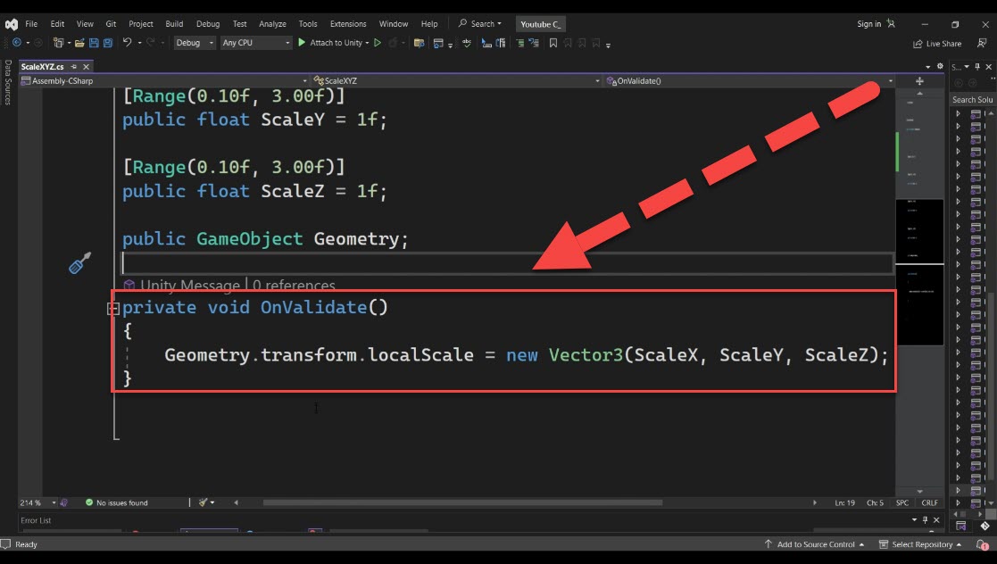 OnValidate function