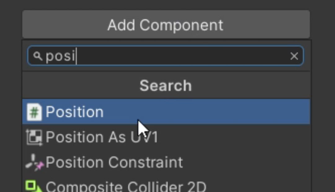 Search for the Position component