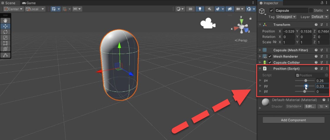 tweaking the movement and positioning