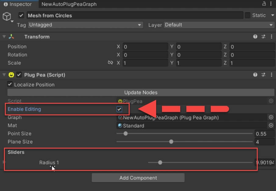 Radius 1 slider